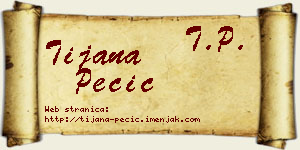 Tijana Pecić vizit kartica